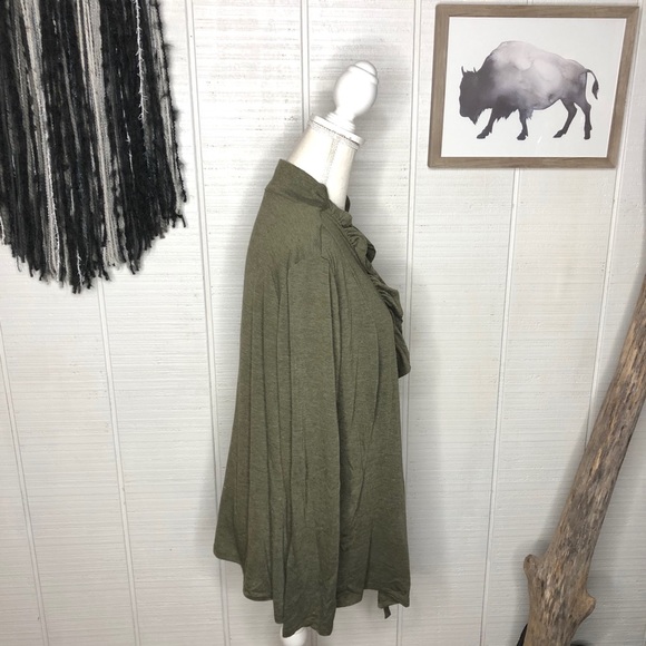 Annalee + hope olive green open front cardigan - Picture 3 of 8